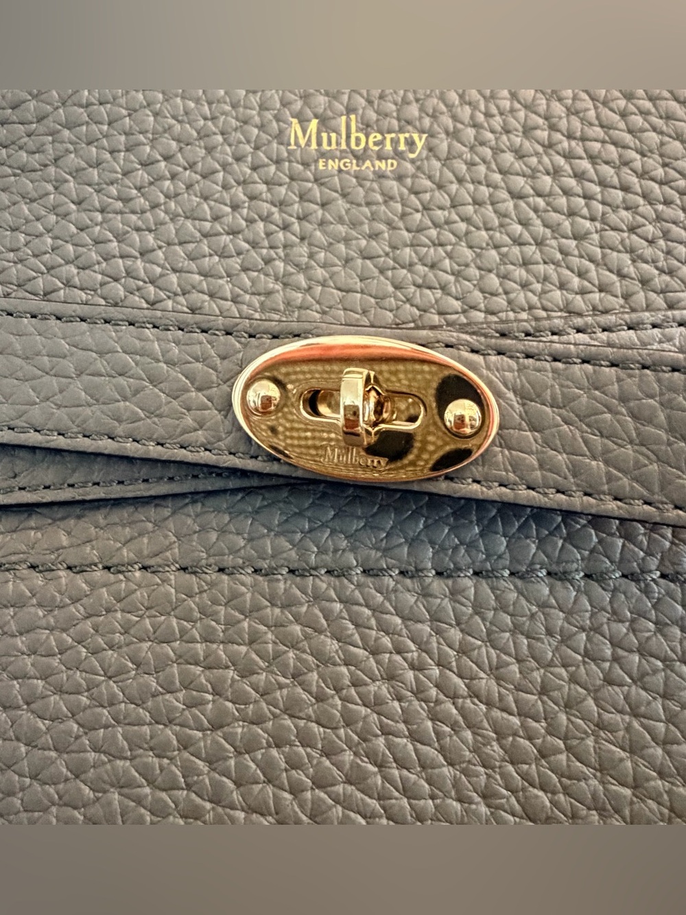 100% Authentic Mulberry Grey Pebbled Leather Belted Bayswater Bag - Picture 2 of 9
